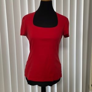 Lafayette 148 New York Slim Silhouette Square Neck Tee